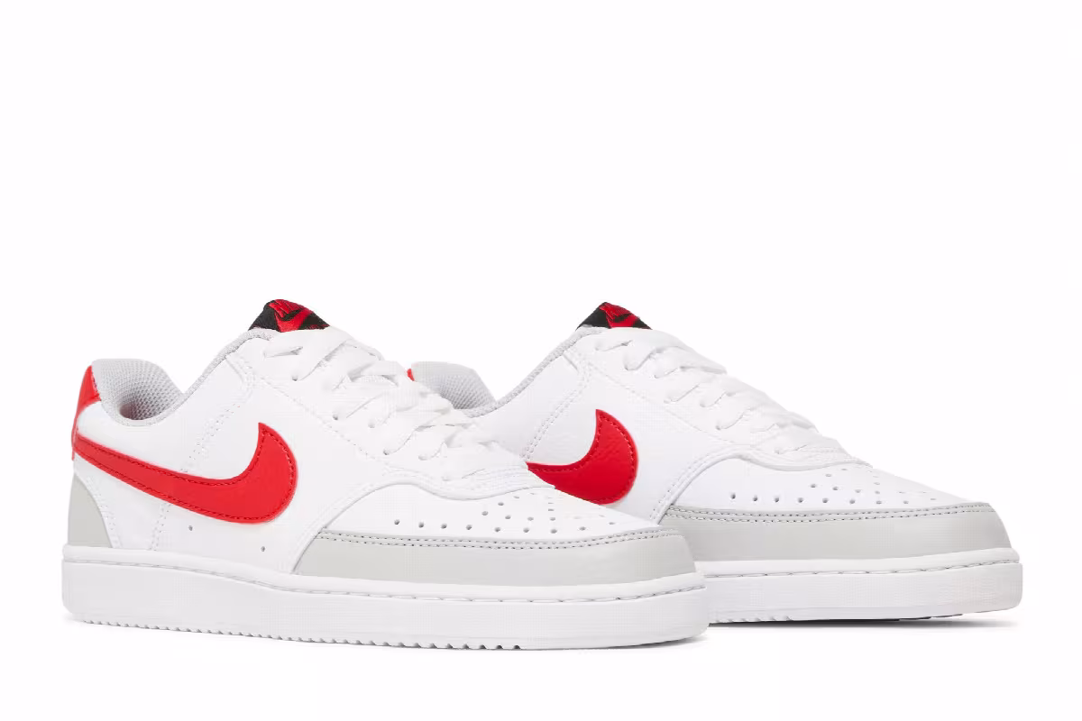 Nike Women's Court Vision Low White University Red, view 9