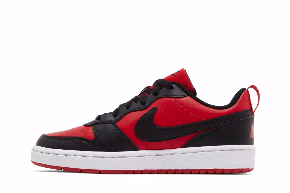 Nike Court Borough Low Recraft GS Black University Red, view 4