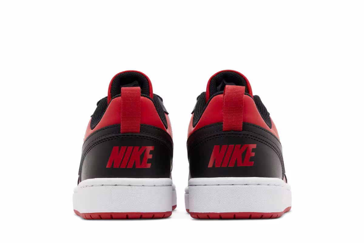 Nike Court Borough Low Recraft GS Black University Red, view 7