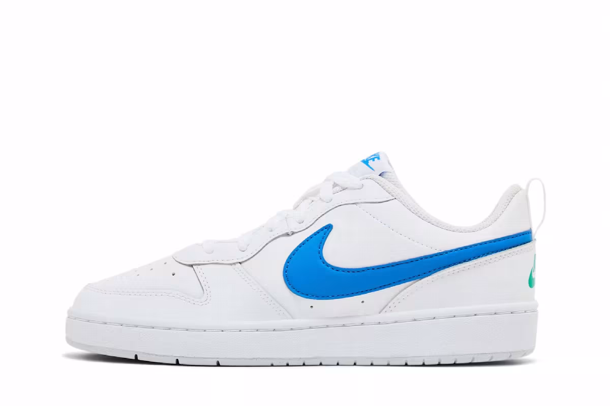 Nike Court Borough Low 2 GS White Photo Blue, view 4
