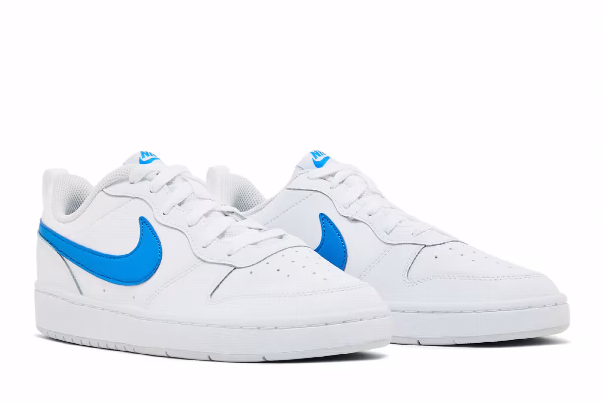 Nike Court Borough Low 2 GS White Photo Blue, view 9