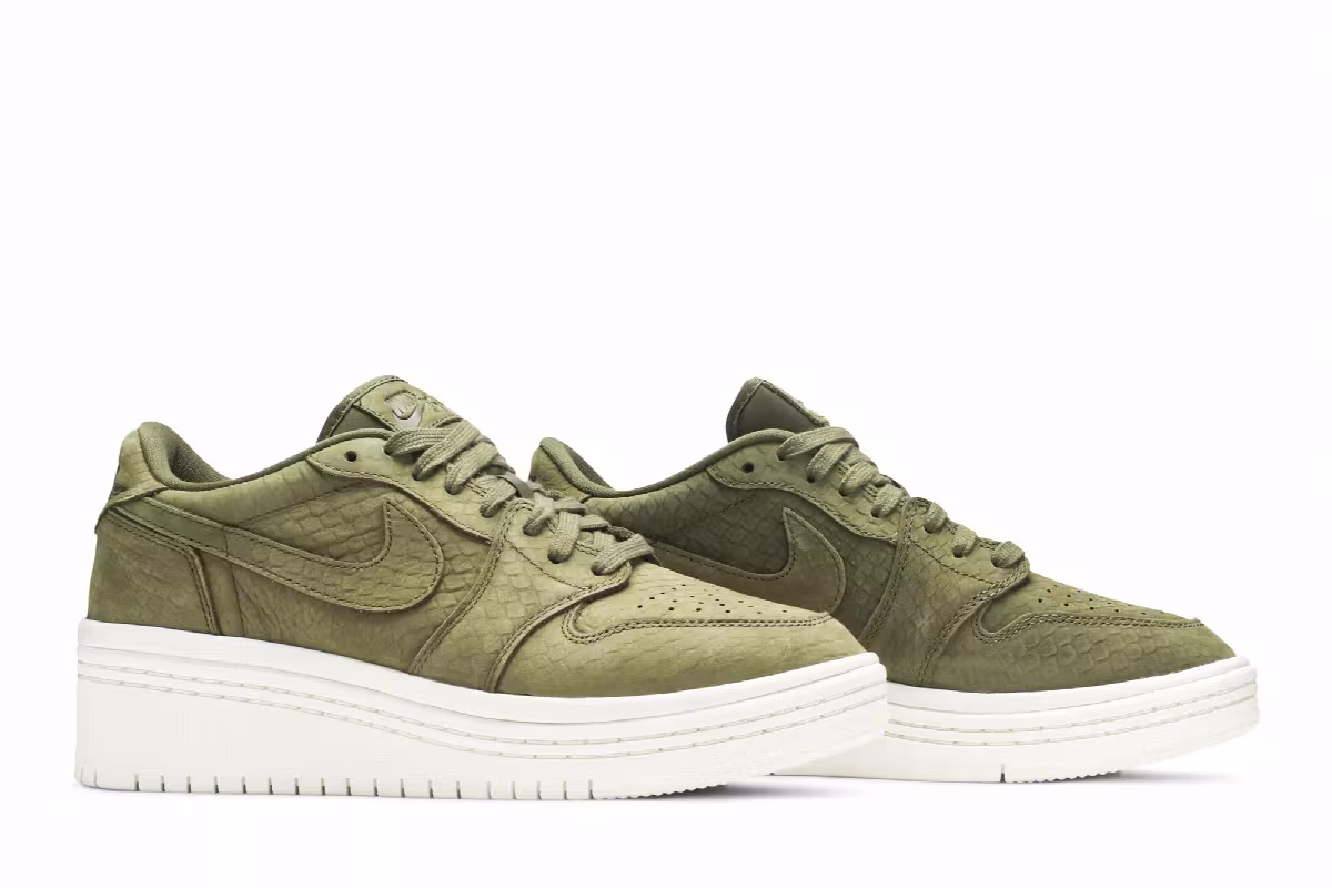 Women's Air Jordan 1 Low Lifted Olive Canvas, view 9