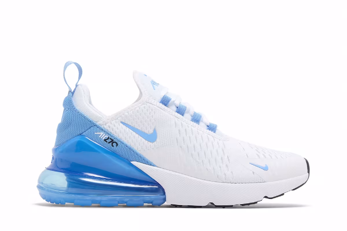 Nike Women's Air Max 270 White University Blue, view 2