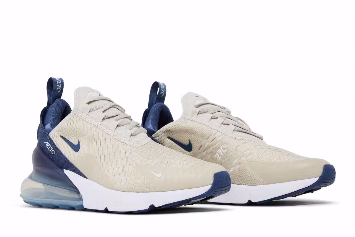 Nike Women's Air Max 270 Light Bone Diffused Blue, view 9