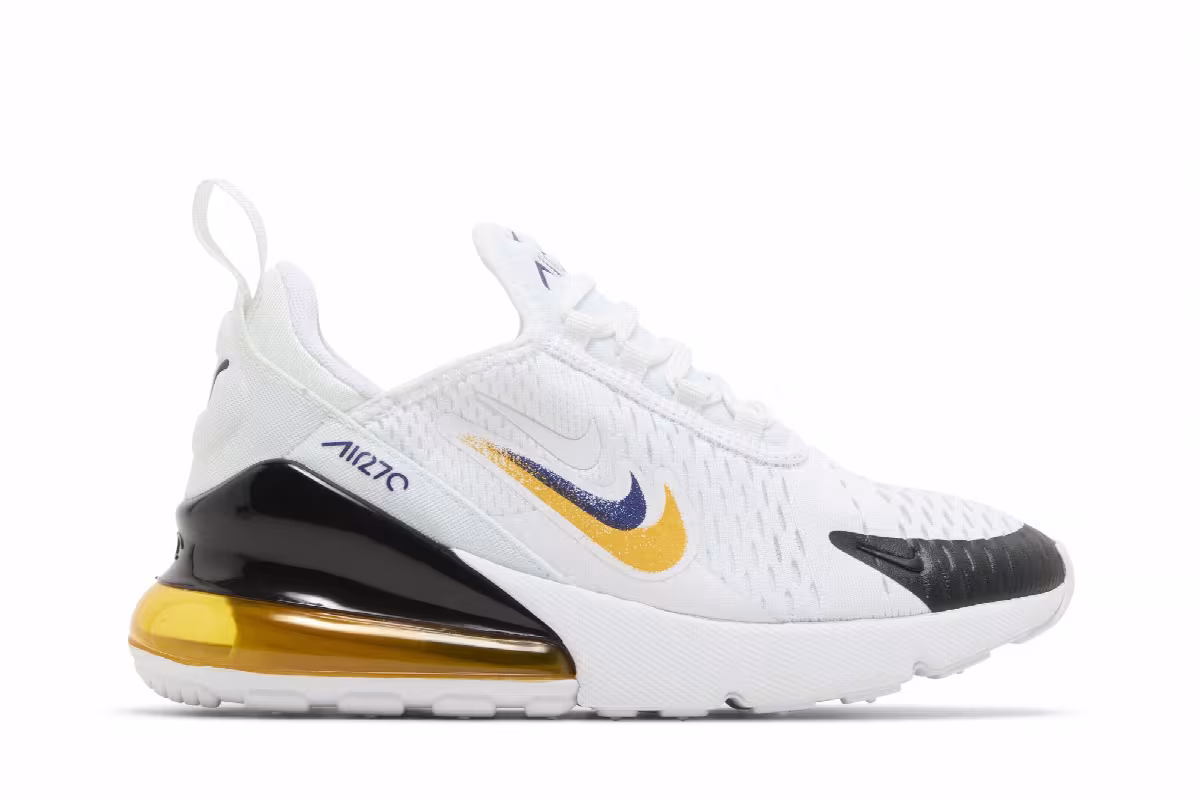 Nike Air Max 270 GS Multi-Swoosh - White University Gold, view 2
