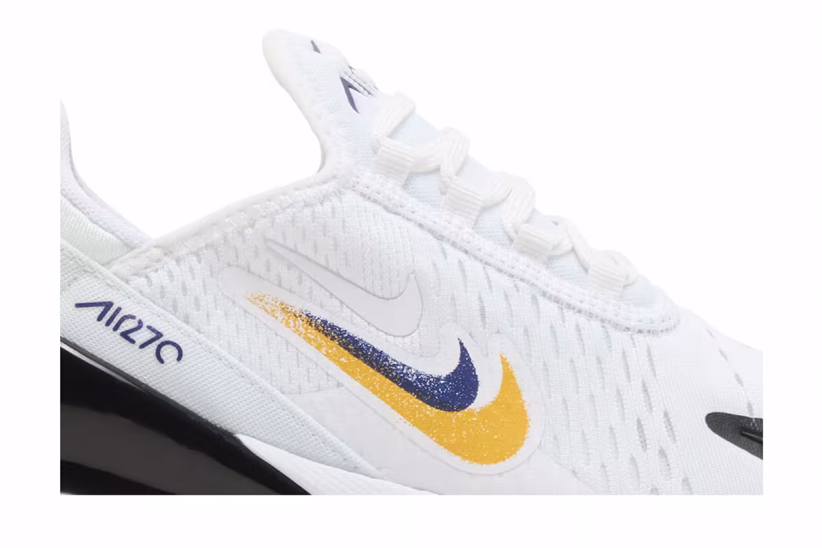 Nike Air Max 270 GS Multi-Swoosh - White University Gold, view 3