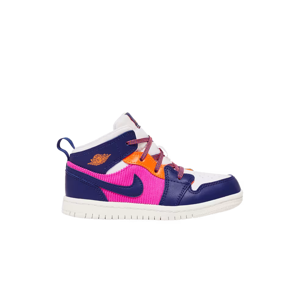 Air Jordan 1 Mid TD Regency Purple Fire Pink
