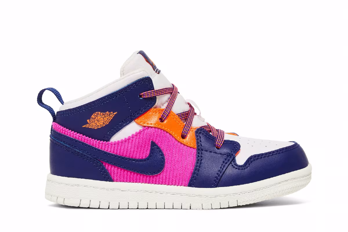 Air Jordan 1 Mid TD Regency Purple Fire Pink, view 2