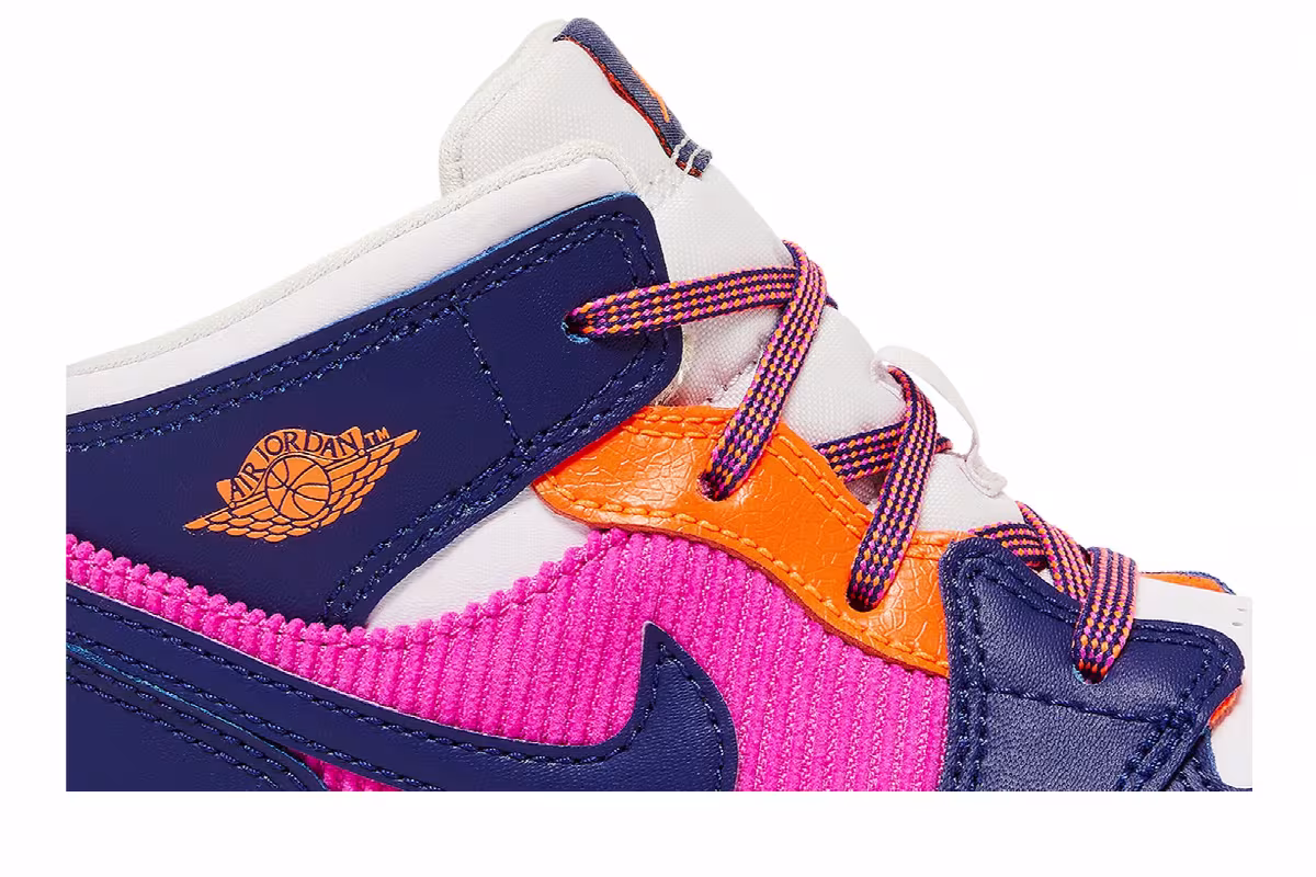 Air Jordan 1 Mid TD Regency Purple Fire Pink, view 3