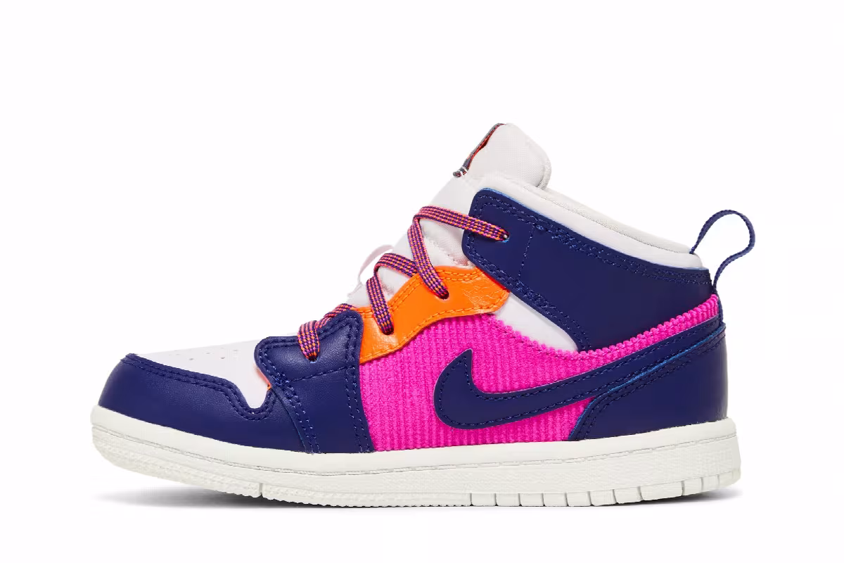 Air Jordan 1 Mid TD Regency Purple Fire Pink, view 4