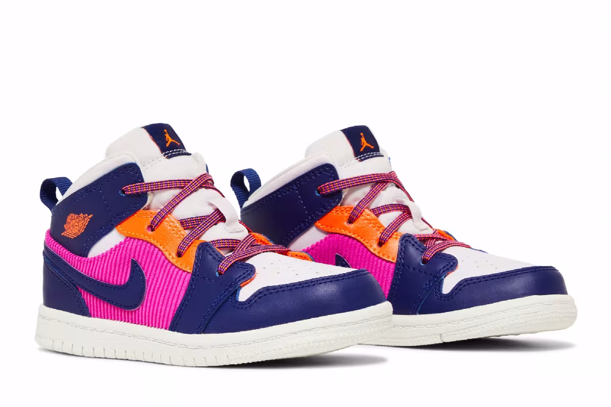 Air Jordan 1 Mid TD Regency Purple Fire Pink, view 9
