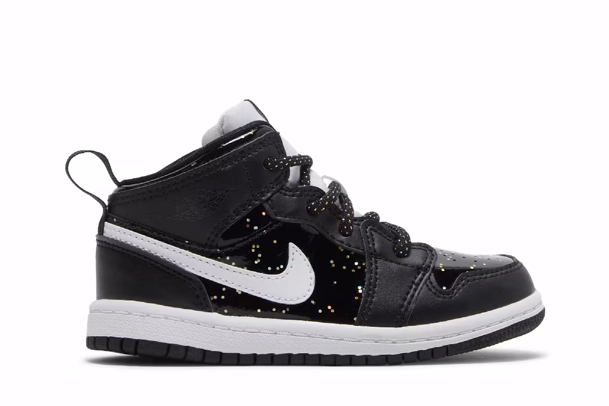 Air Jordan 1 Mid SE TD Black Glitter, view 2