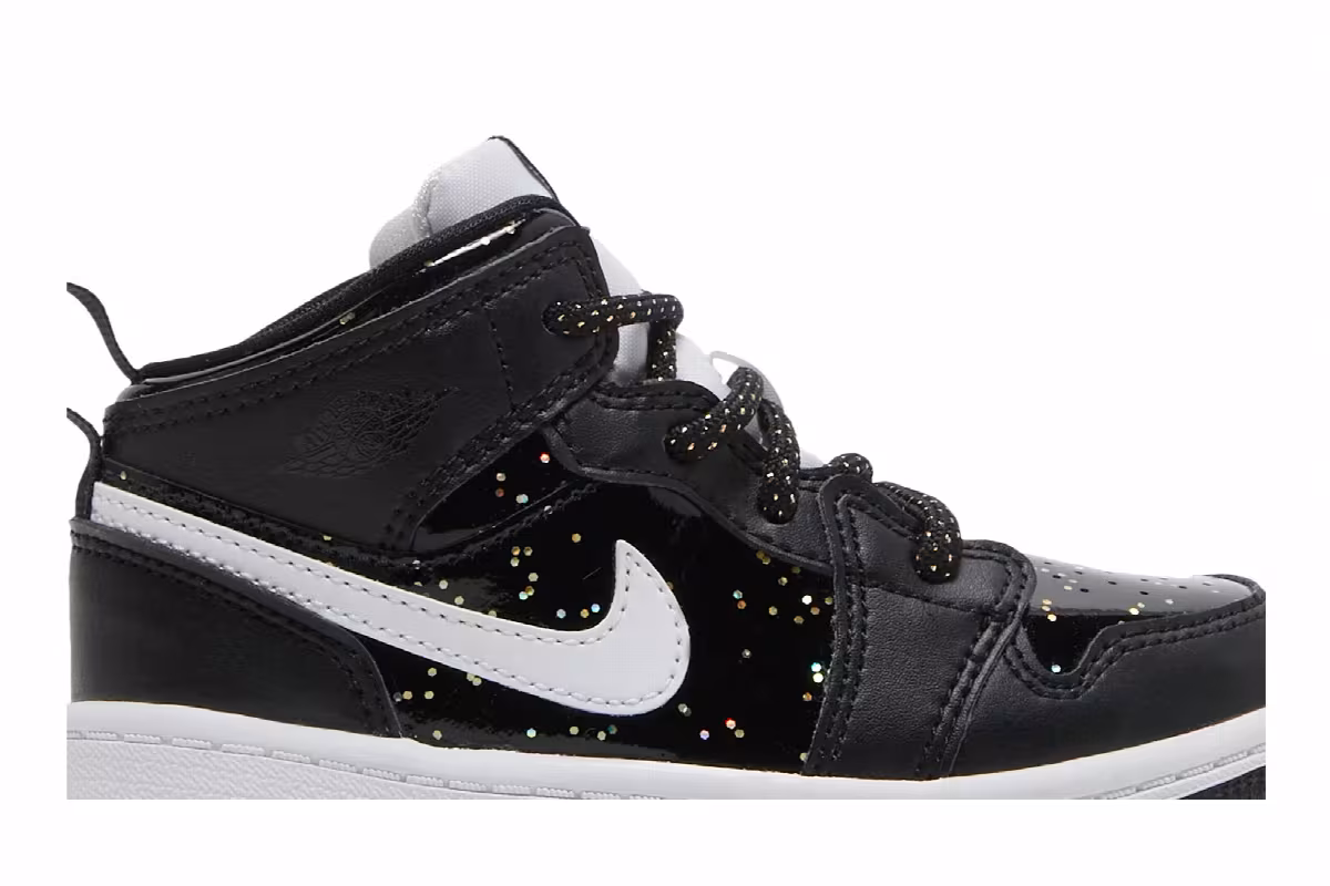Air Jordan 1 Mid SE TD Black Glitter, view 3