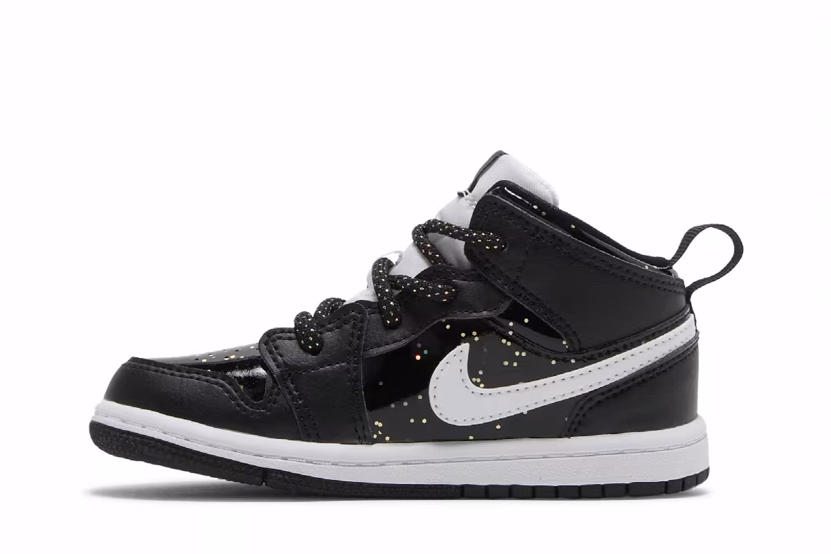 Air Jordan 1 Mid SE TD Black Glitter, view 4