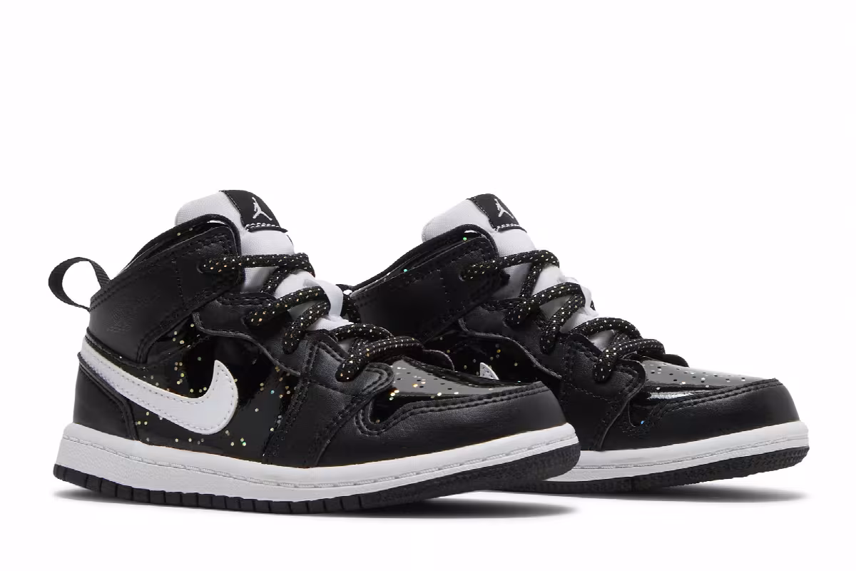 Air Jordan 1 Mid SE TD Black Glitter, view 9