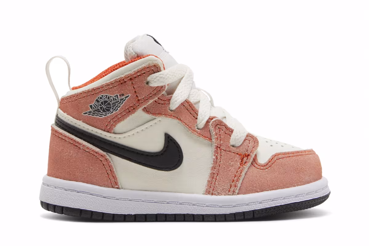 Air Jordan 1 Mid SE TD Orange Suede, view 2