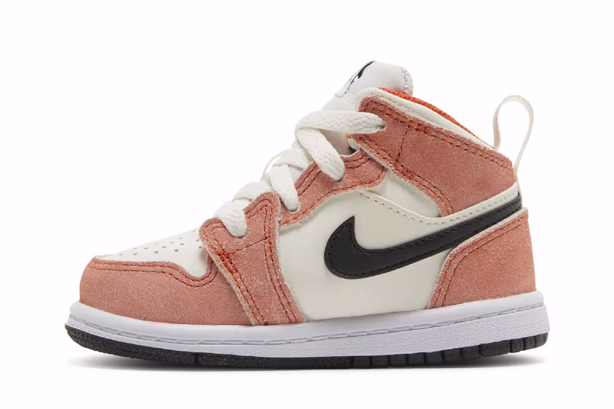 Air Jordan 1 Mid SE TD Orange Suede, view 4