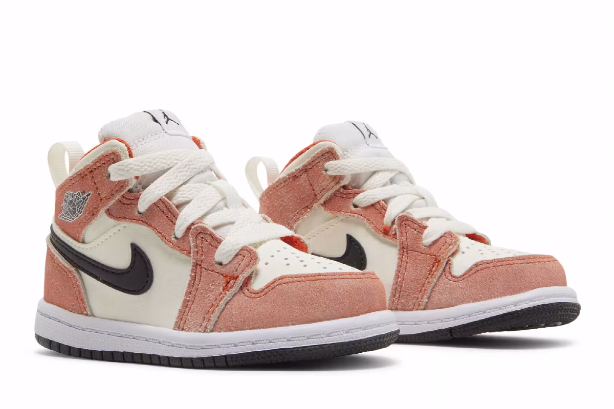 Air Jordan 1 Mid SE TD Orange Suede, view 9