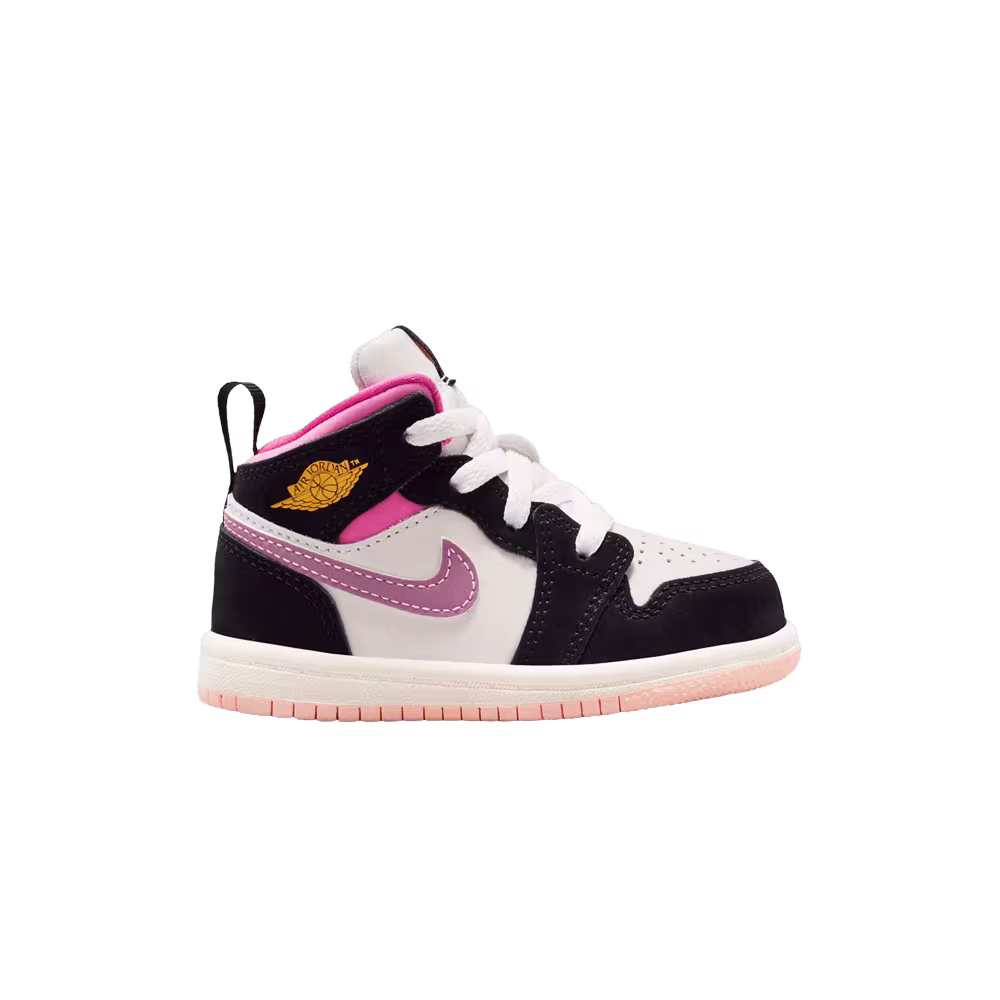 Air Jordan 1 Mid TD Black University Gold Pinksicle