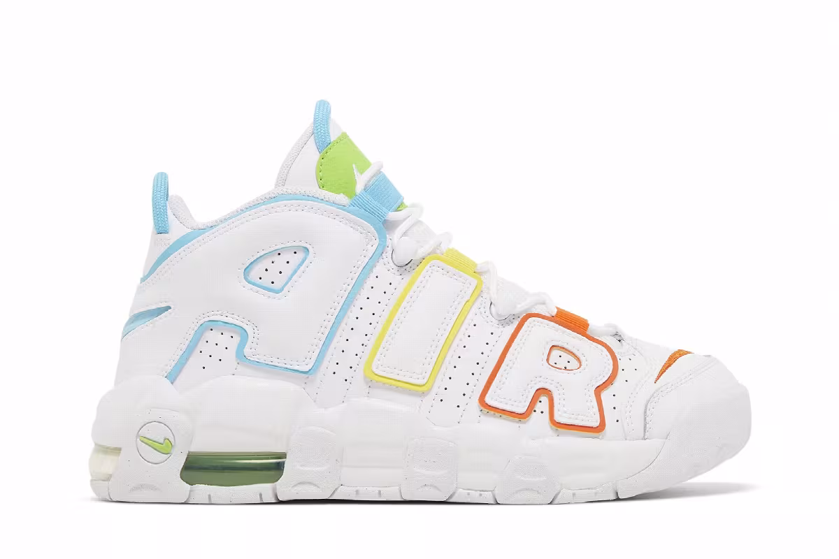 Nike Air More Uptempo GS White Rainbow, view 2