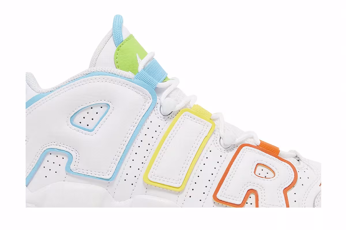 Nike Air More Uptempo GS White Rainbow, view 3