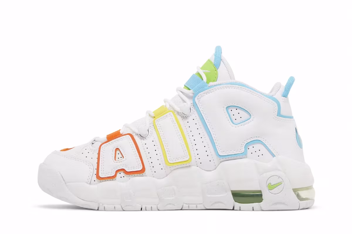 Nike Air More Uptempo GS White Rainbow, view 4