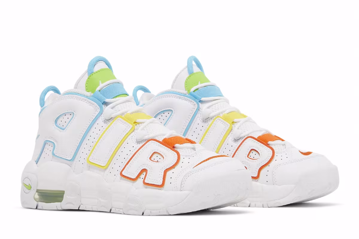 Nike Air More Uptempo GS White Rainbow, view 9