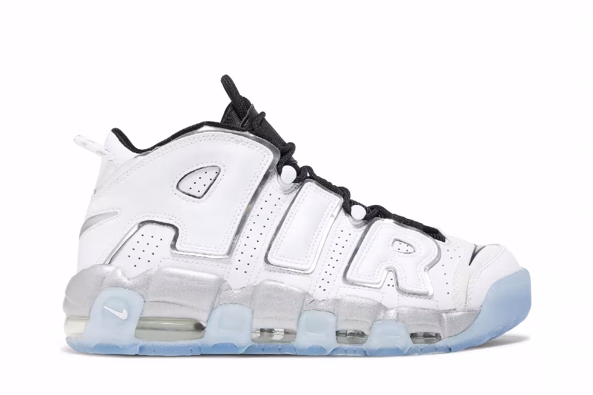 Nike Women's Air More Uptempo White Chrome, view 2