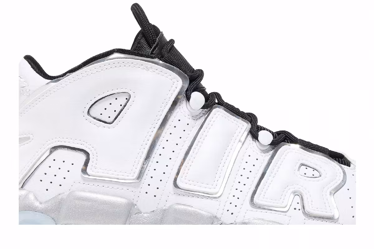 Nike Women's Air More Uptempo White Chrome, view 3