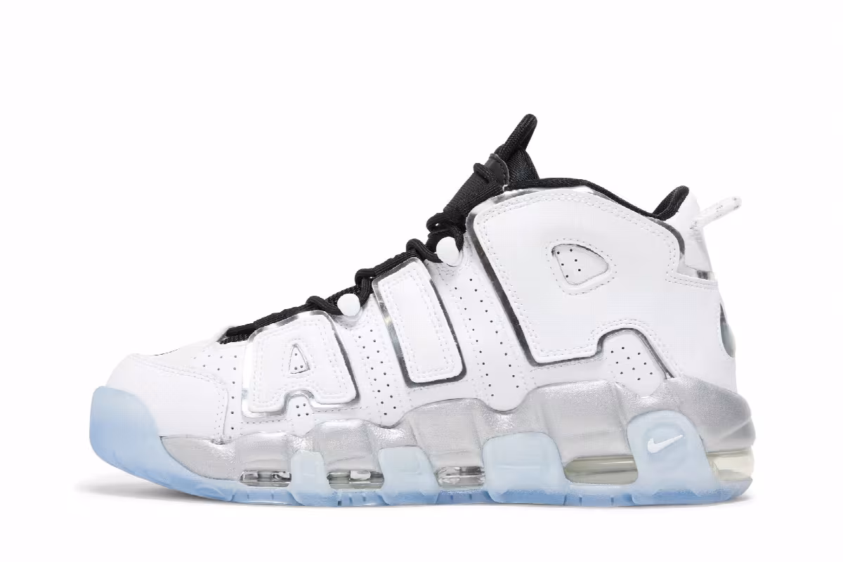 Nike Women's Air More Uptempo White Chrome, view 4