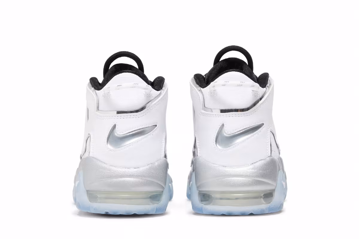 Nike Women's Air More Uptempo White Chrome, view 7