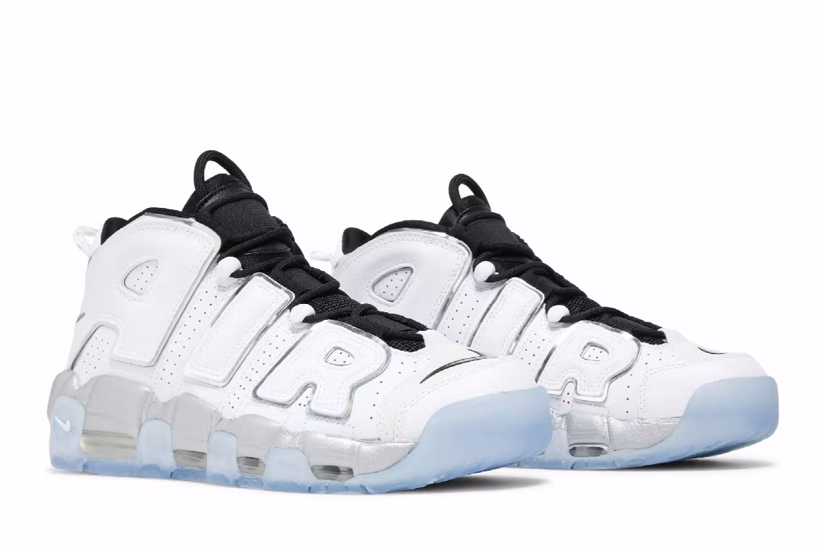 Nike Women's Air More Uptempo White Chrome, view 9