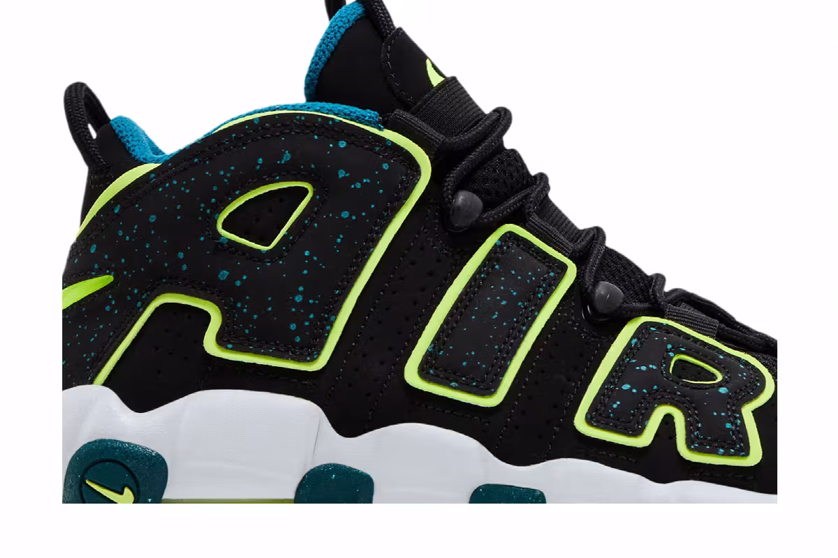 Nike Air More Uptempo GS Black Geode Teal, view 3