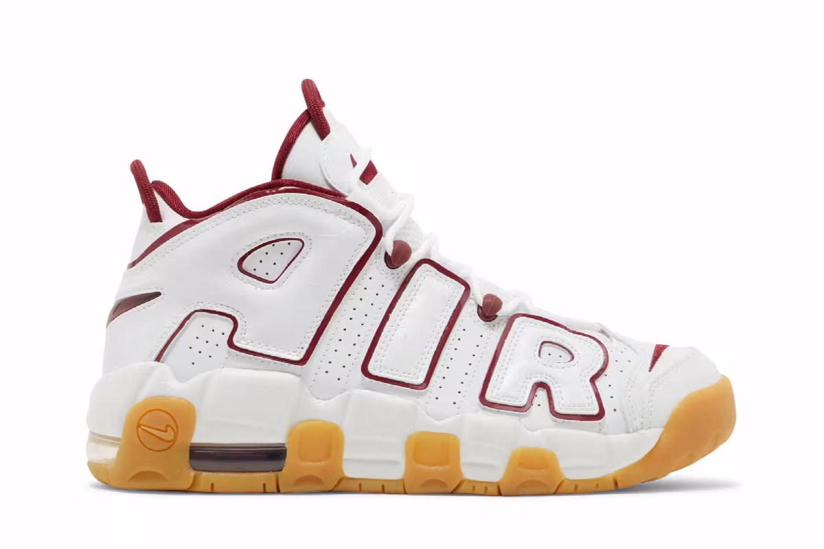 Nike Air More Uptempo GS White Team Red Gum, view 2