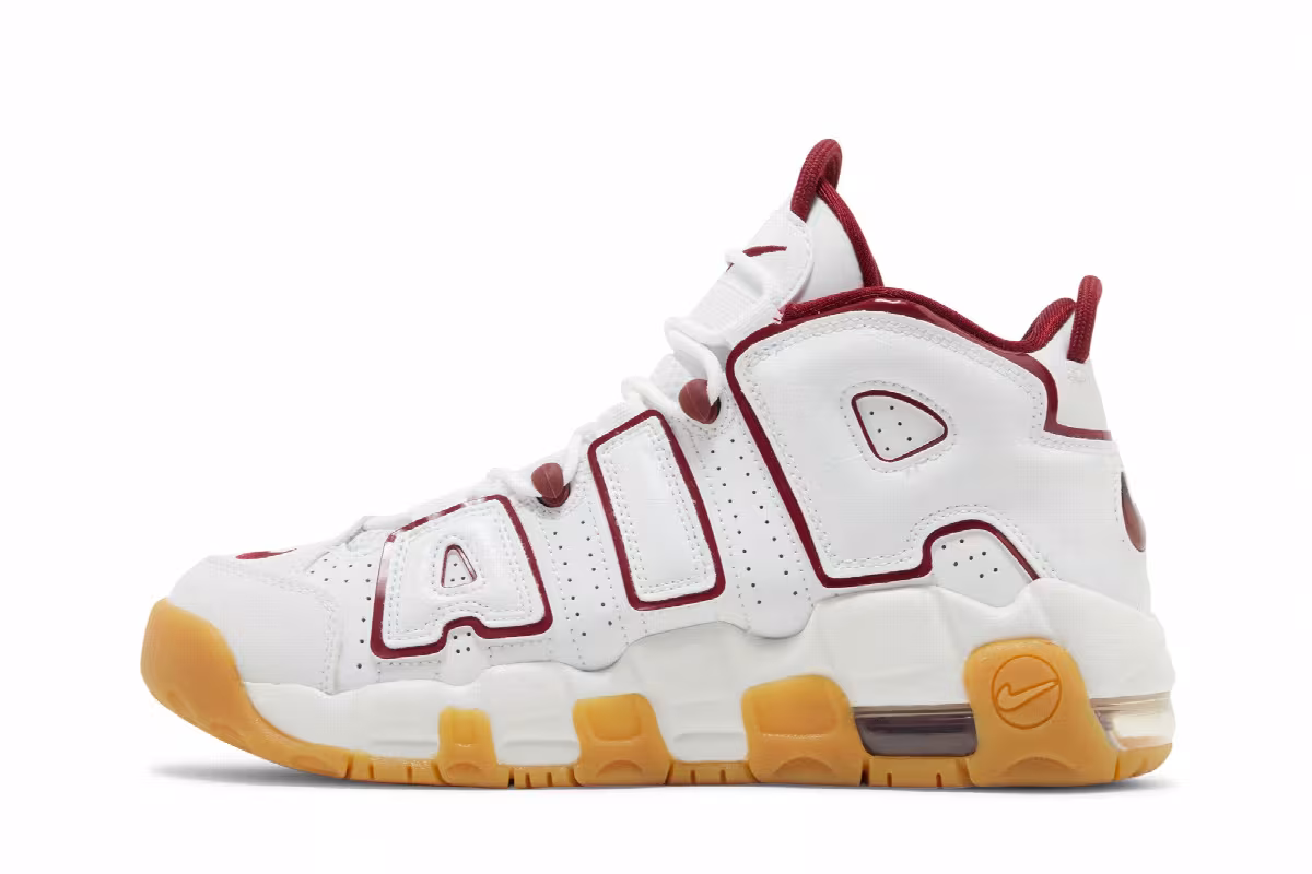Nike Air More Uptempo GS White Team Red Gum, view 4