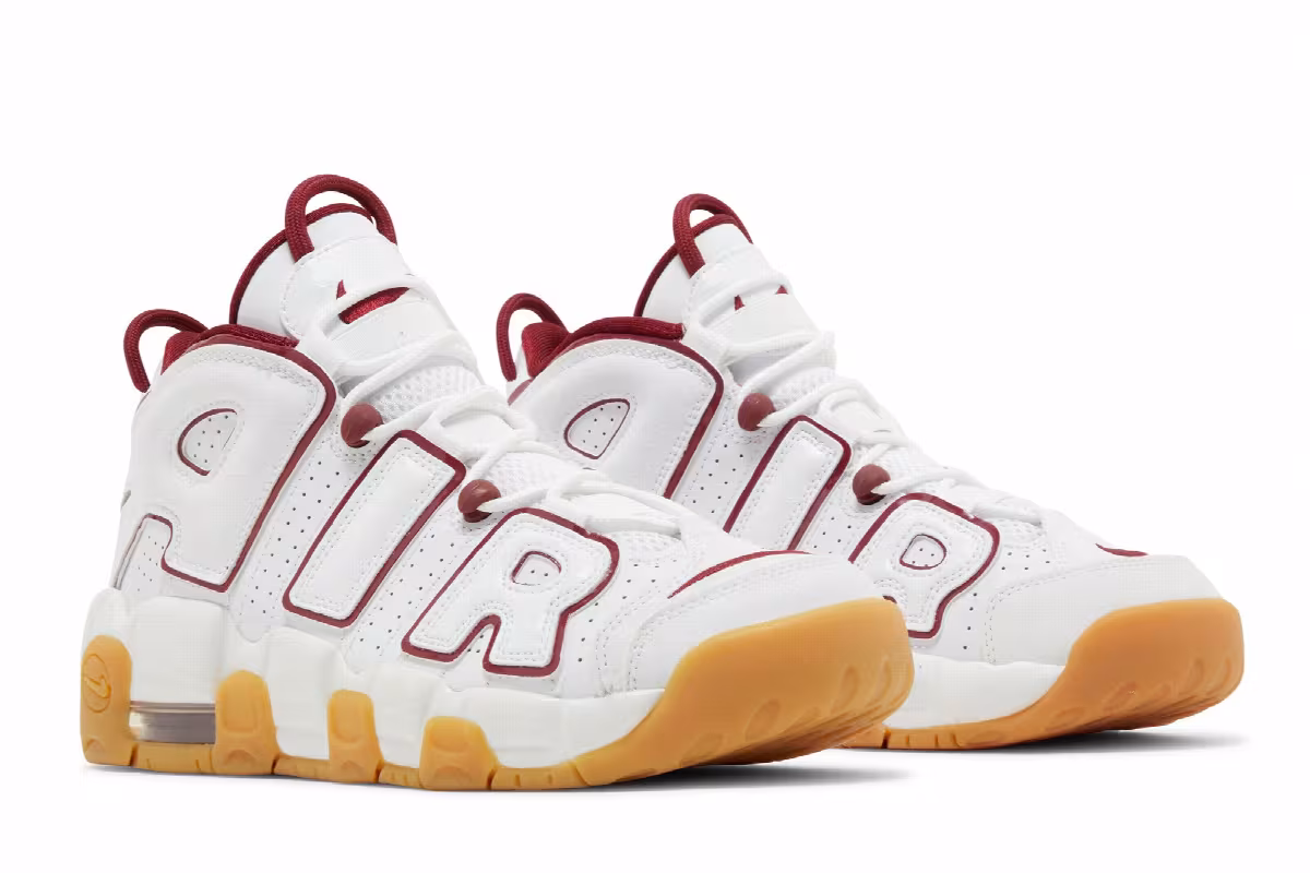 Nike Air More Uptempo GS White Team Red Gum, view 9