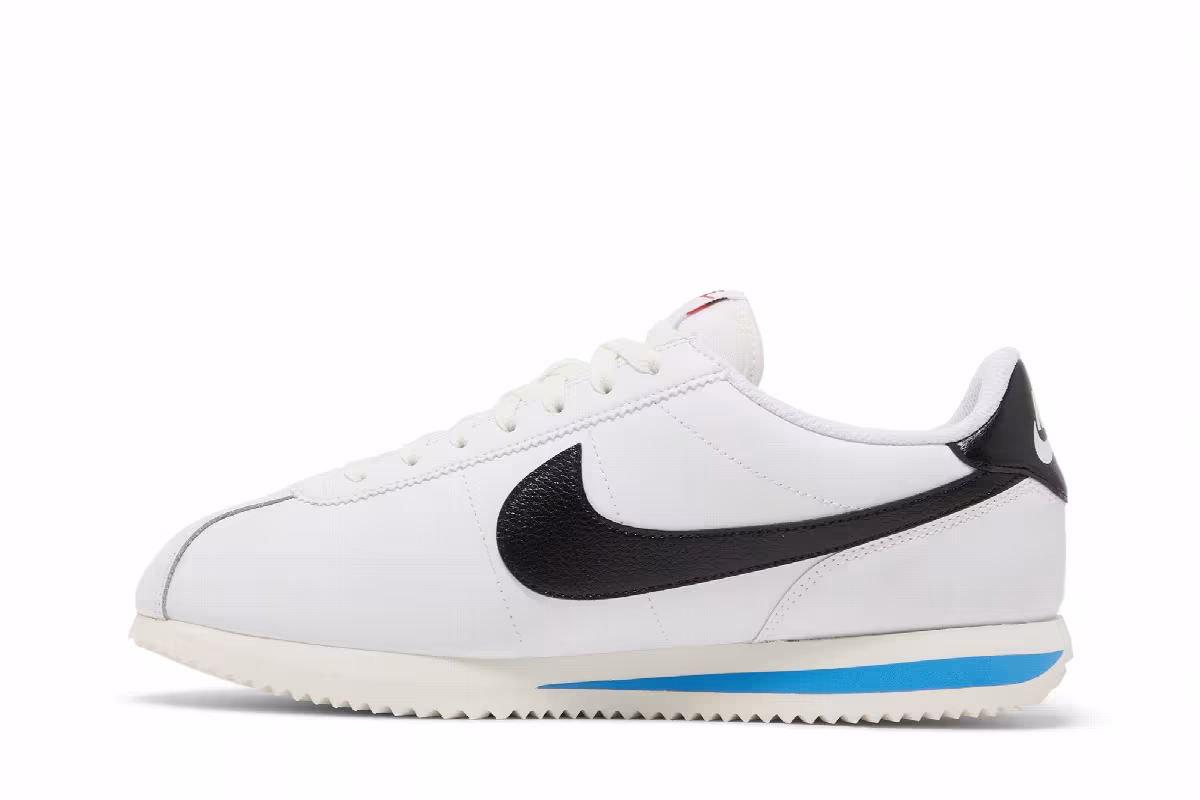 Nike Cortez White Black Blue, view 4