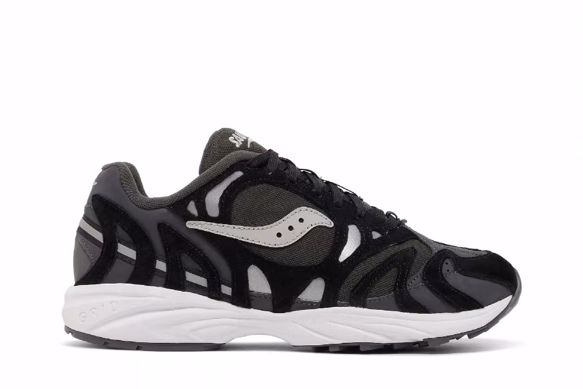 Saucony Grid Azura 2000 Premium Black Silver, view 2