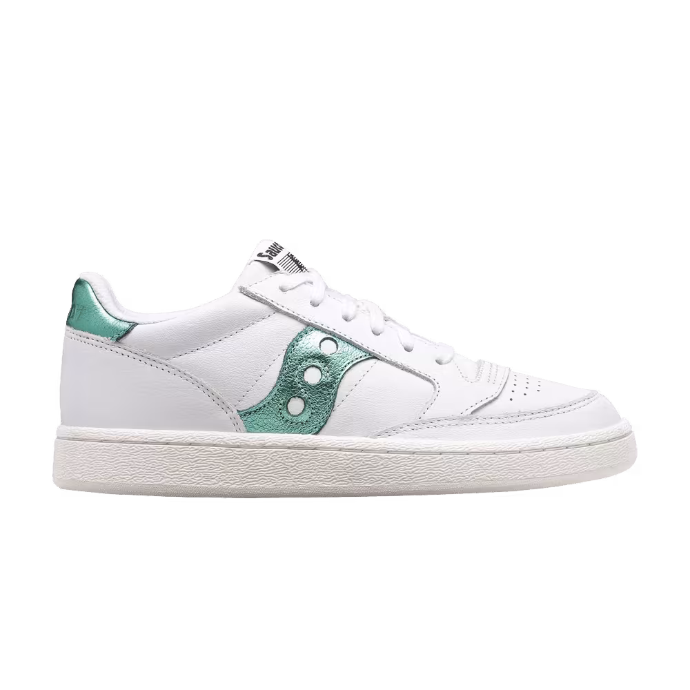 Saucony Women's Jazz Court Metallic White Green