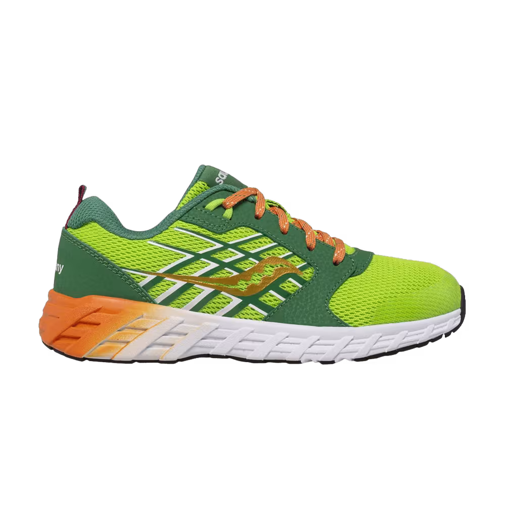 Saucony Wind 2.0 Lace Big Kid Green Orange