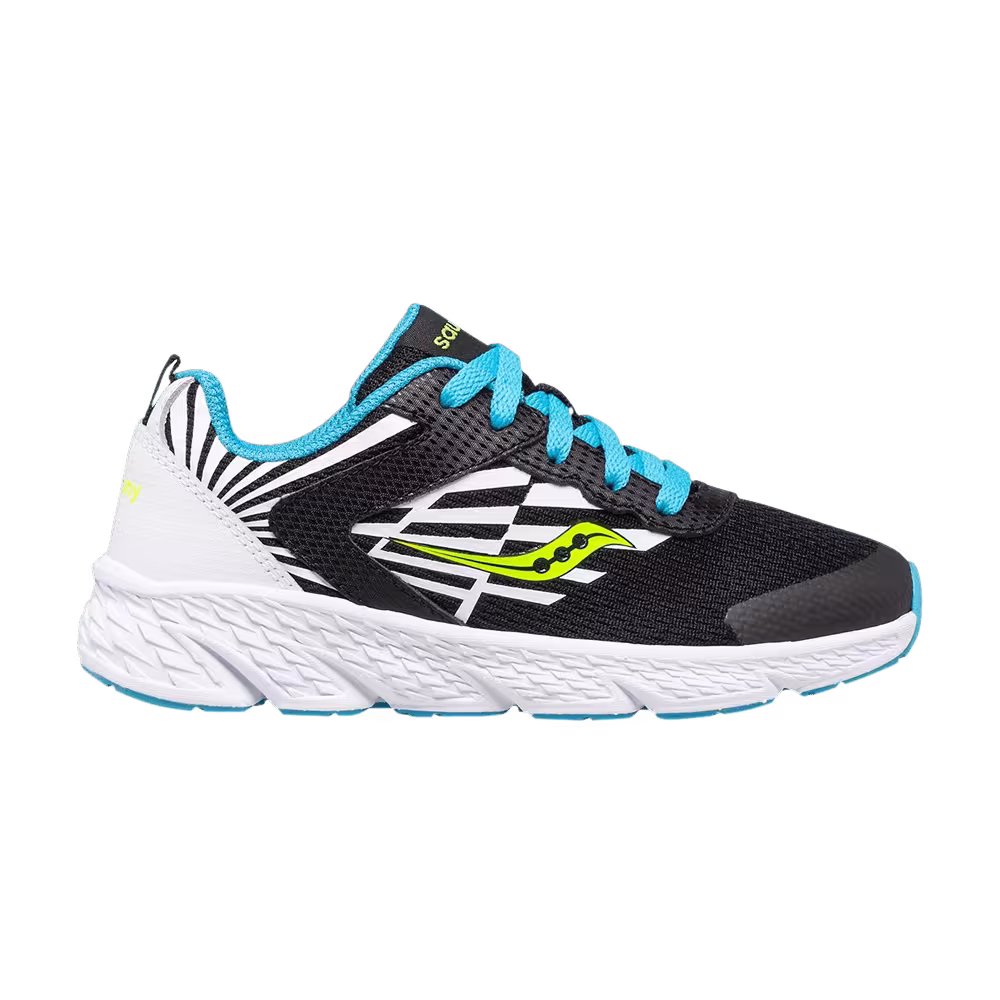Saucony Wind Lace Big Kid Black White Blue