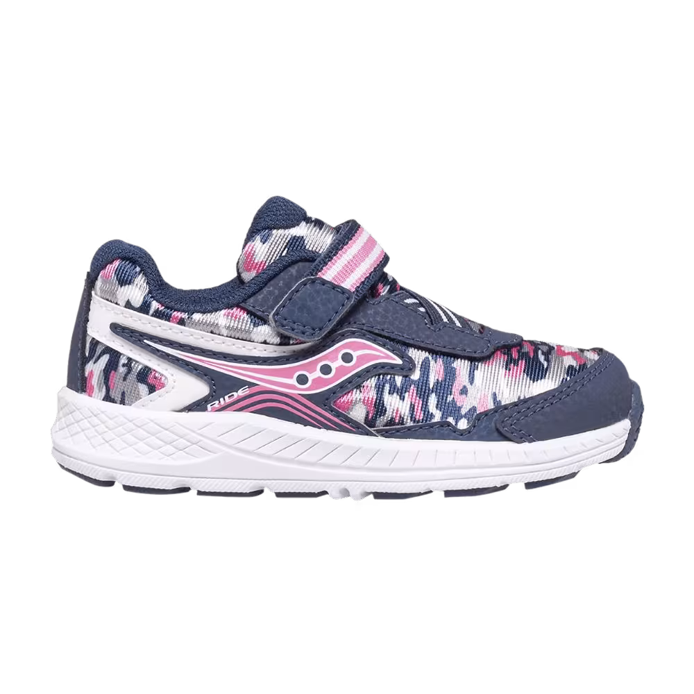 Saucony Ride 10 Little Kid Navy Pink Camo