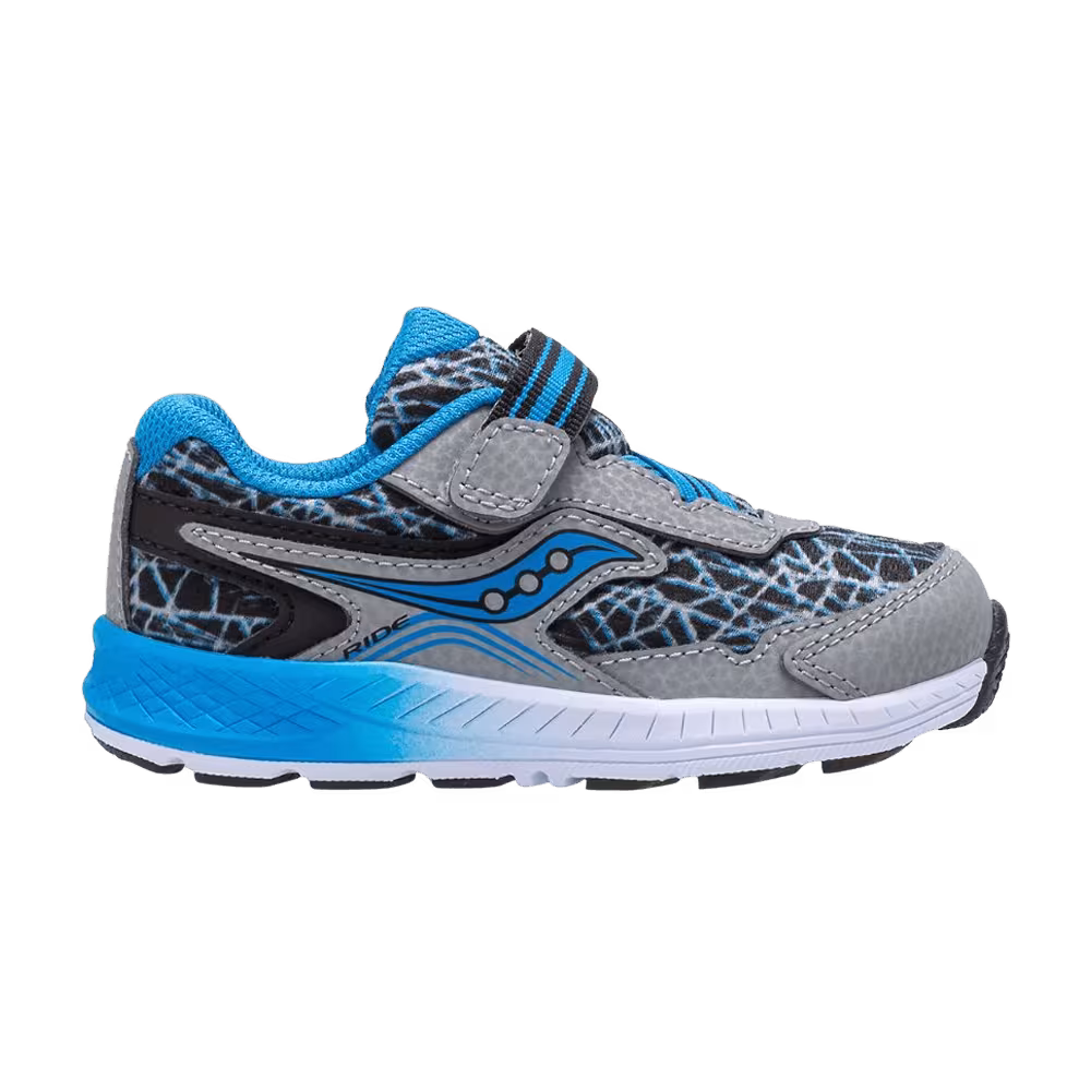 Saucony Ride 10 Little Kid Grey Blue Black