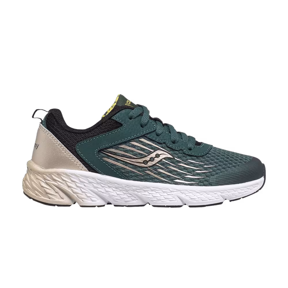 Saucony Wind Lace Big Kid Green Gold Black