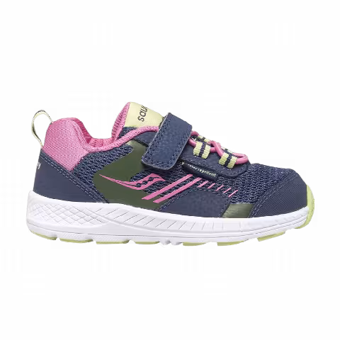 Saucony Wind Shield AC Little Kid 'Navy Green Pink'