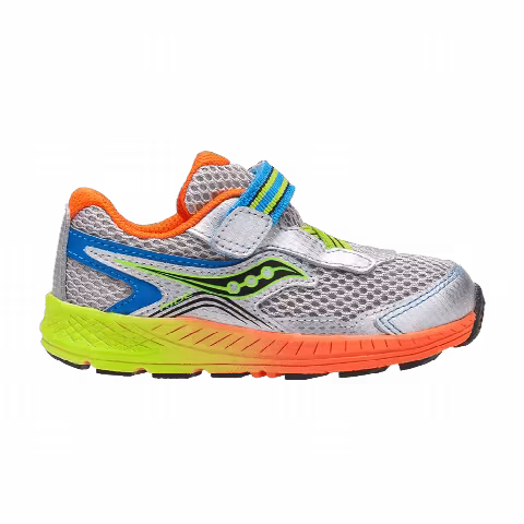 Saucony Ride 10 Little Kid 'Silver Orange Green'