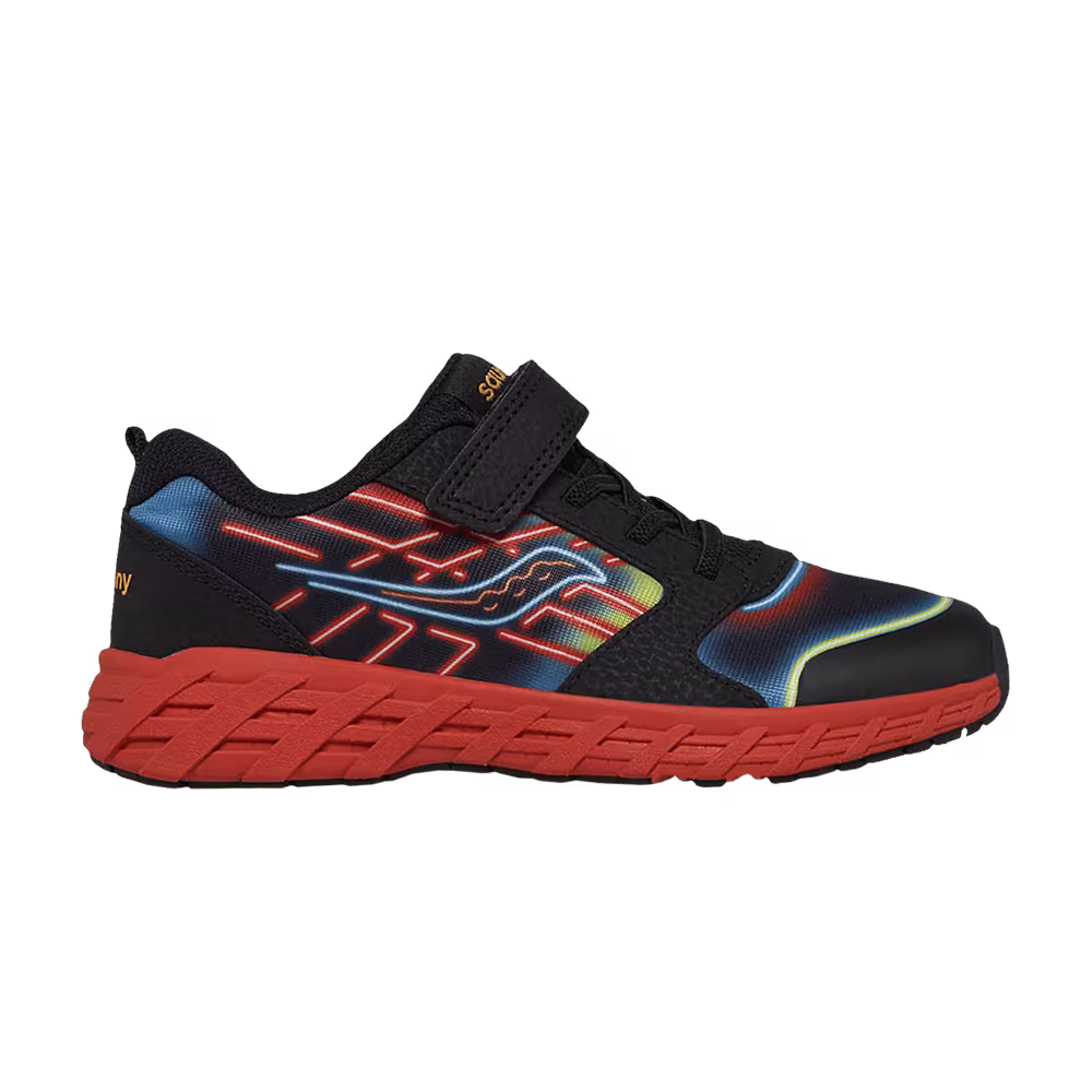 Saucony Wind 2.0 A/C Big Kid Neon Black Red
