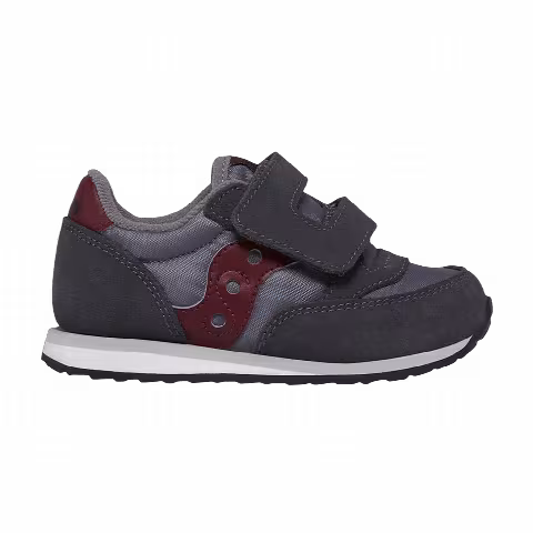 Saucony Jazz Hook & Loop Big Kid 'Grey Dark Red'