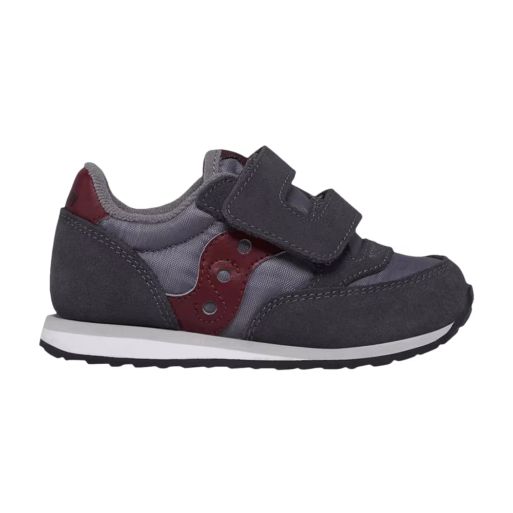 Saucony Jazz Hook & Loop Big Kid Grey Dark Red