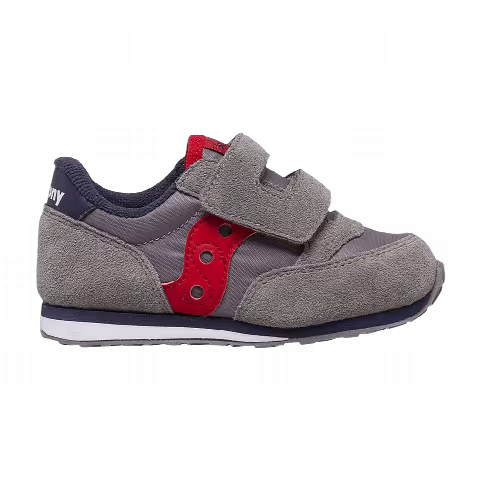 Saucony Jazz Hook & Loop Big Kid 'Grey Red'